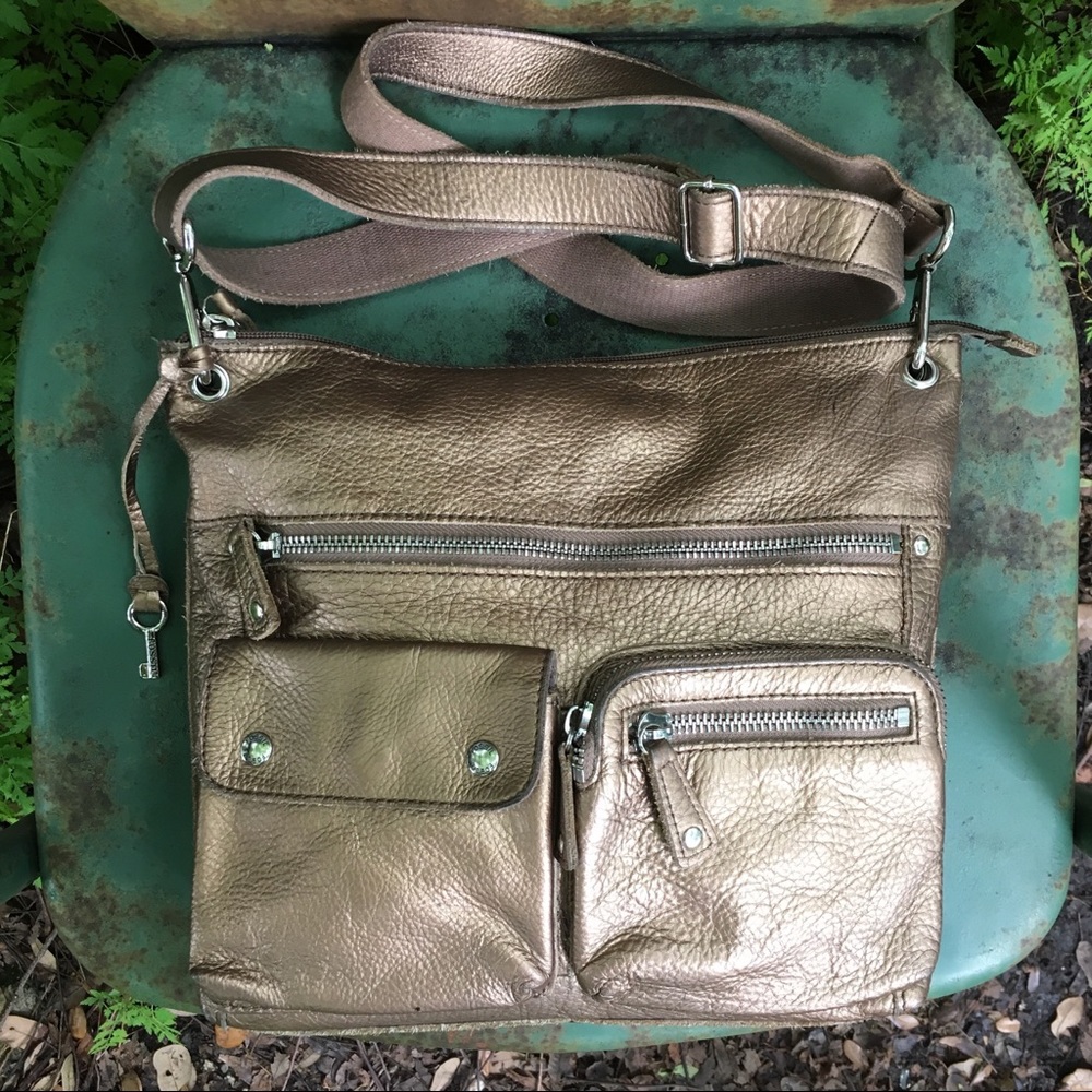 Fossil Metallic Gold Large Crossbody